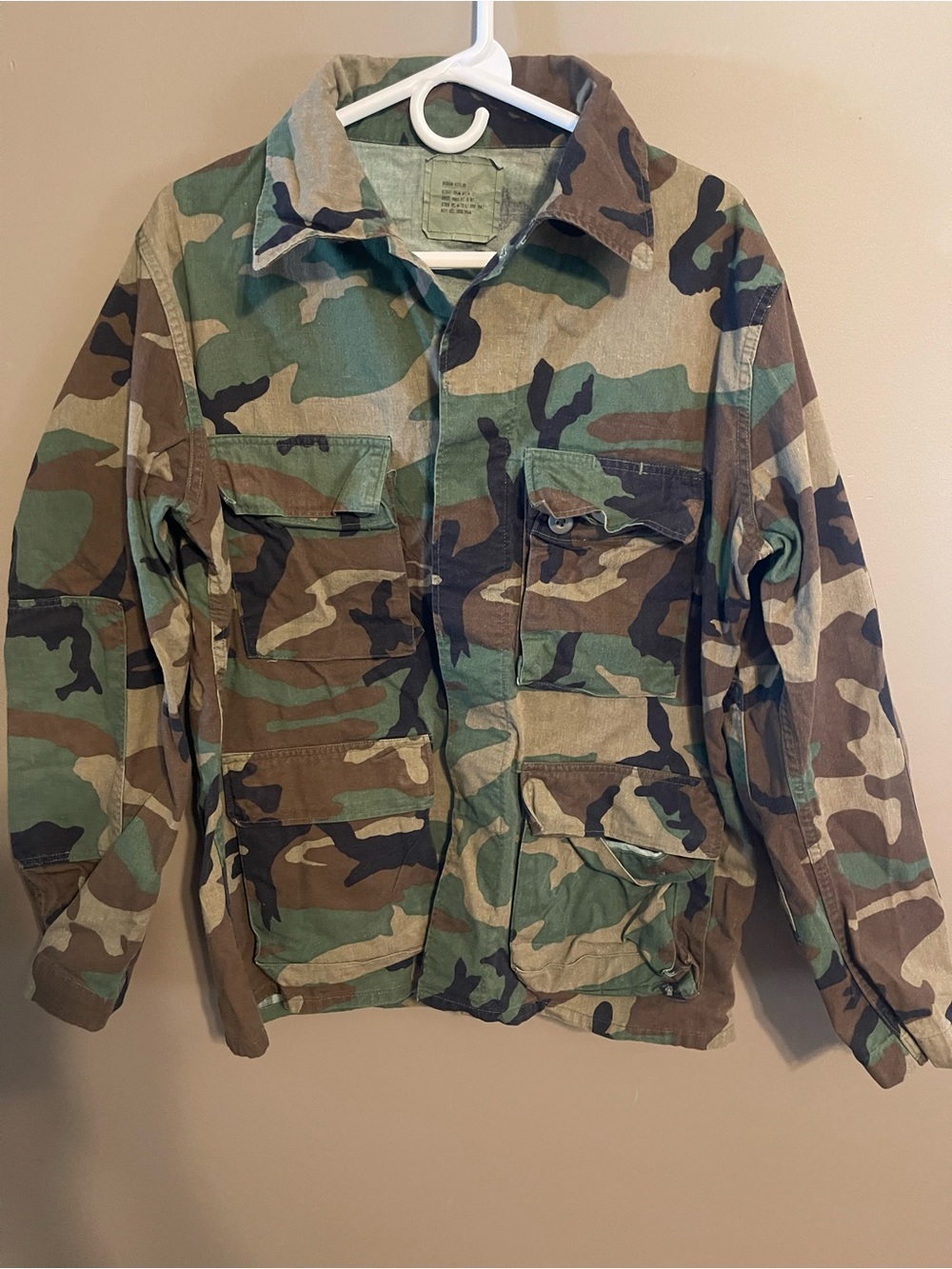 Men's Military Camouflage Field Jacket - Green Camo - Medium
